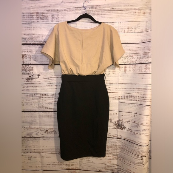 VENUS Beige and Black Midi Dress - Picture 6 of 15